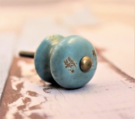 Ceramic Knob Turquoise Knob Drawer Pulls Cabinet Knobs Etsy