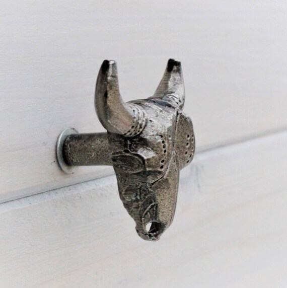 Steer Skull Knob Drawer Pulls Southwestern Decor Fixer Etsy