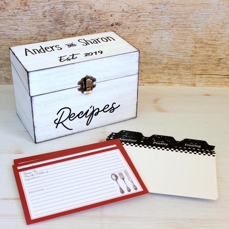 Farmhouse Recipe Box Recipe Storage Organizer Fixer Upper Etsy