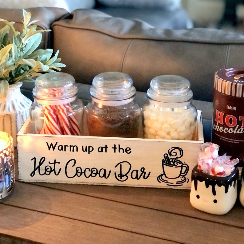 Hot Cocoa Bar Set With Optional Jars Farmhouse Hot Chocolate Etsy