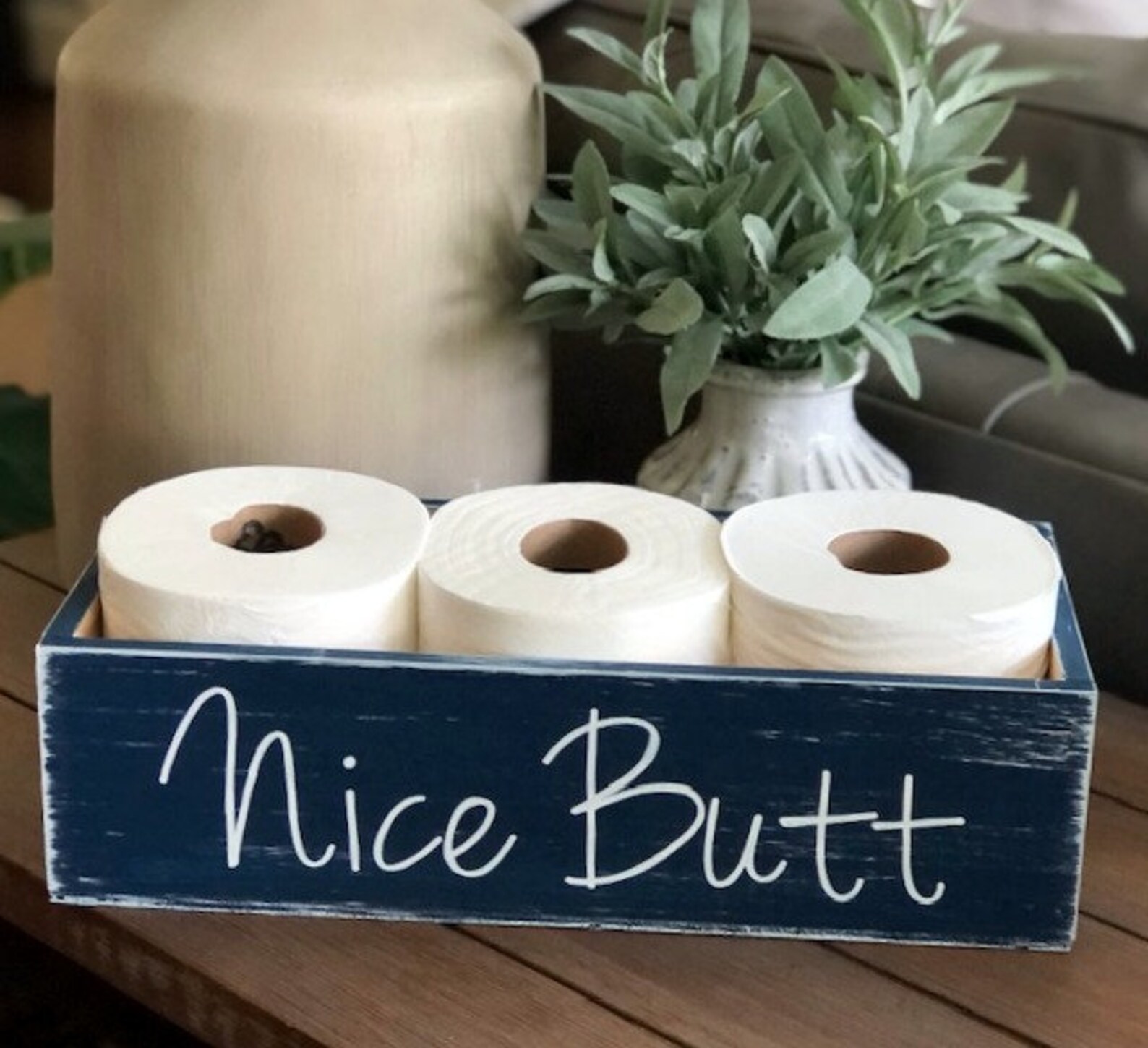 Farmhouse Toilet Paper Holder Toilet Tray Wood Toilet Crate Etsy