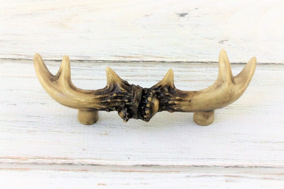 Deer Antler Pull Drawer Pulls Faux Deer Antlers Knobs Etsy