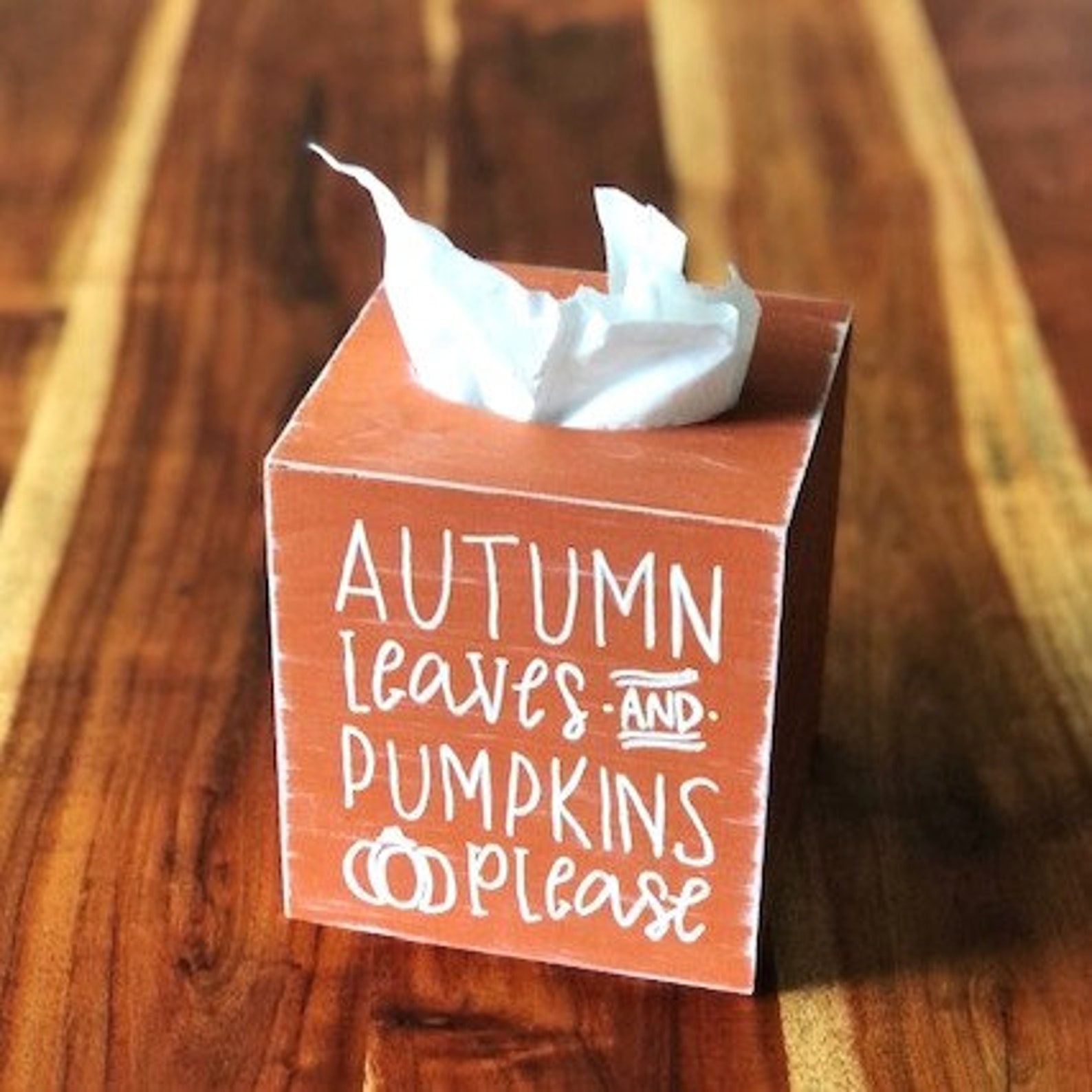 Fall Tissue Box Cover Autumn Leaves Pumpkins Please Fall Etsy