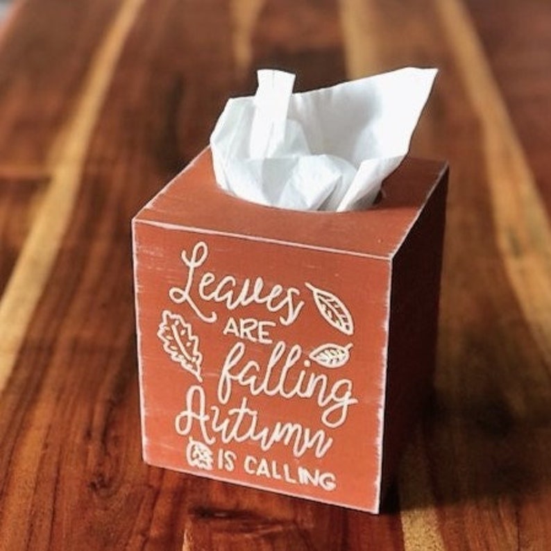 Fall Tissue Box Cover Autumn Leaves Pumpkins Please Fall Etsy