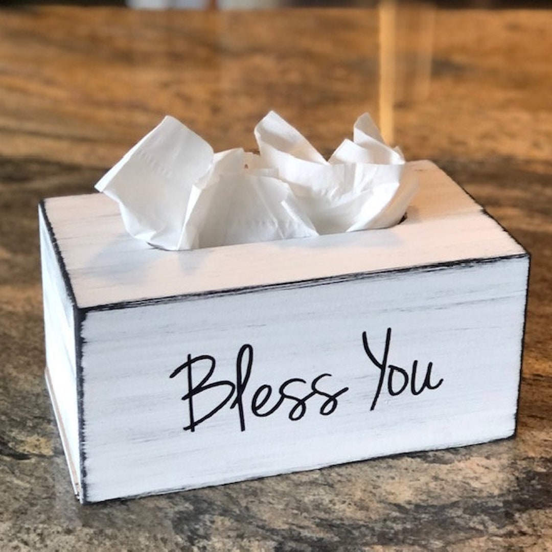 Bless You Tissue Box Cover Rectangle Tissue Box Holder Rustic ...