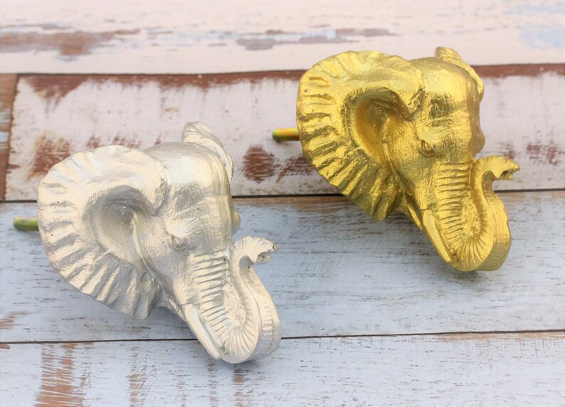 Elephant Knobs Knob Animal Knob Drawer Pulls Etsy