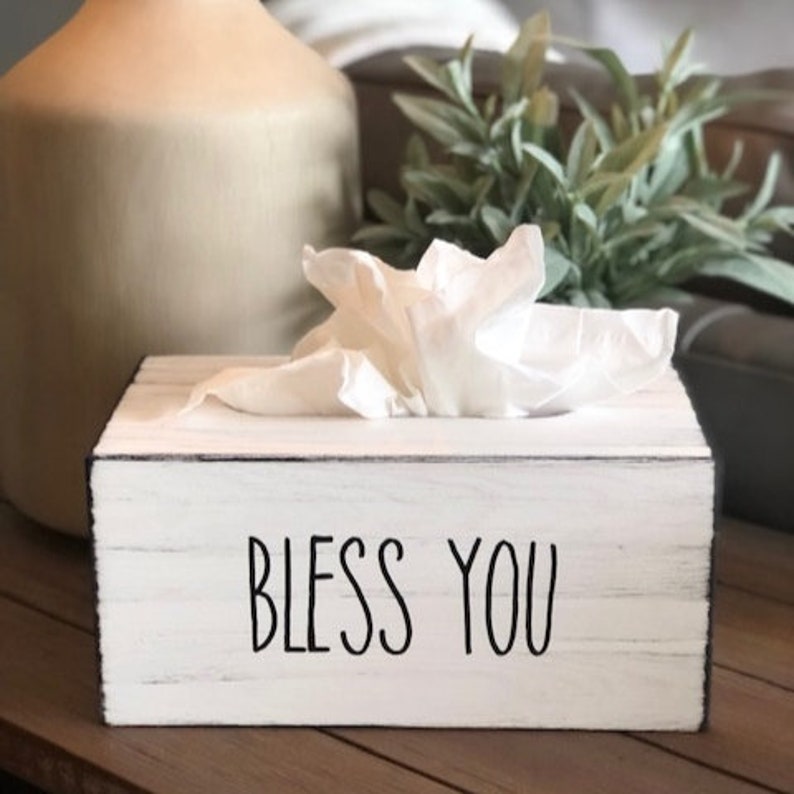 Bless You Tissue Box Cover Rectangle Tissue Box Holder Etsy