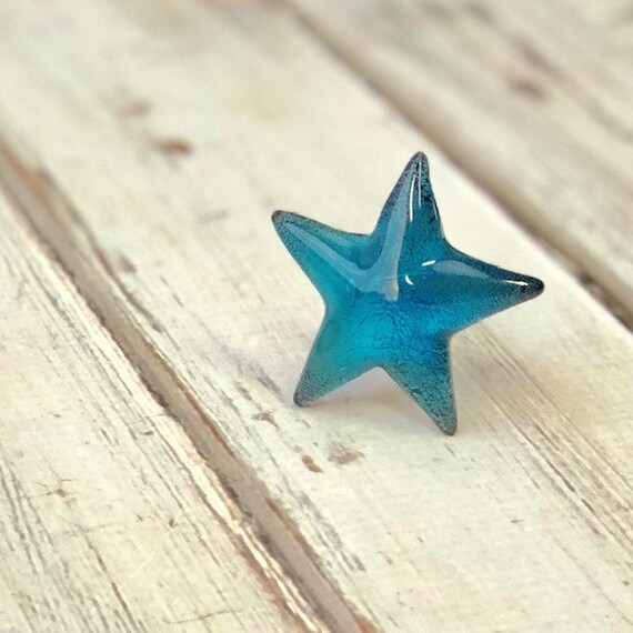 Blue Starfish Knobs Starfish Knobs Cabinet Knobs Drawer Etsy