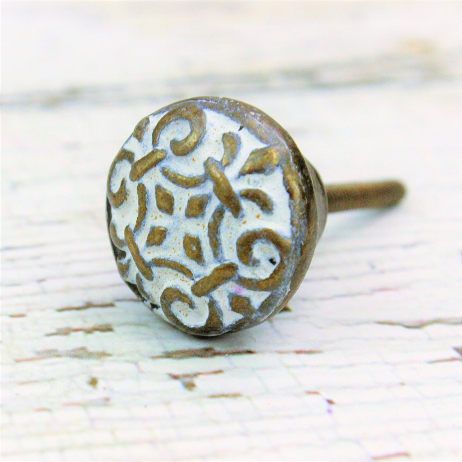 Antique Gold Knob Vintage White Knobs Modern Cabinet Knobs - Etsy