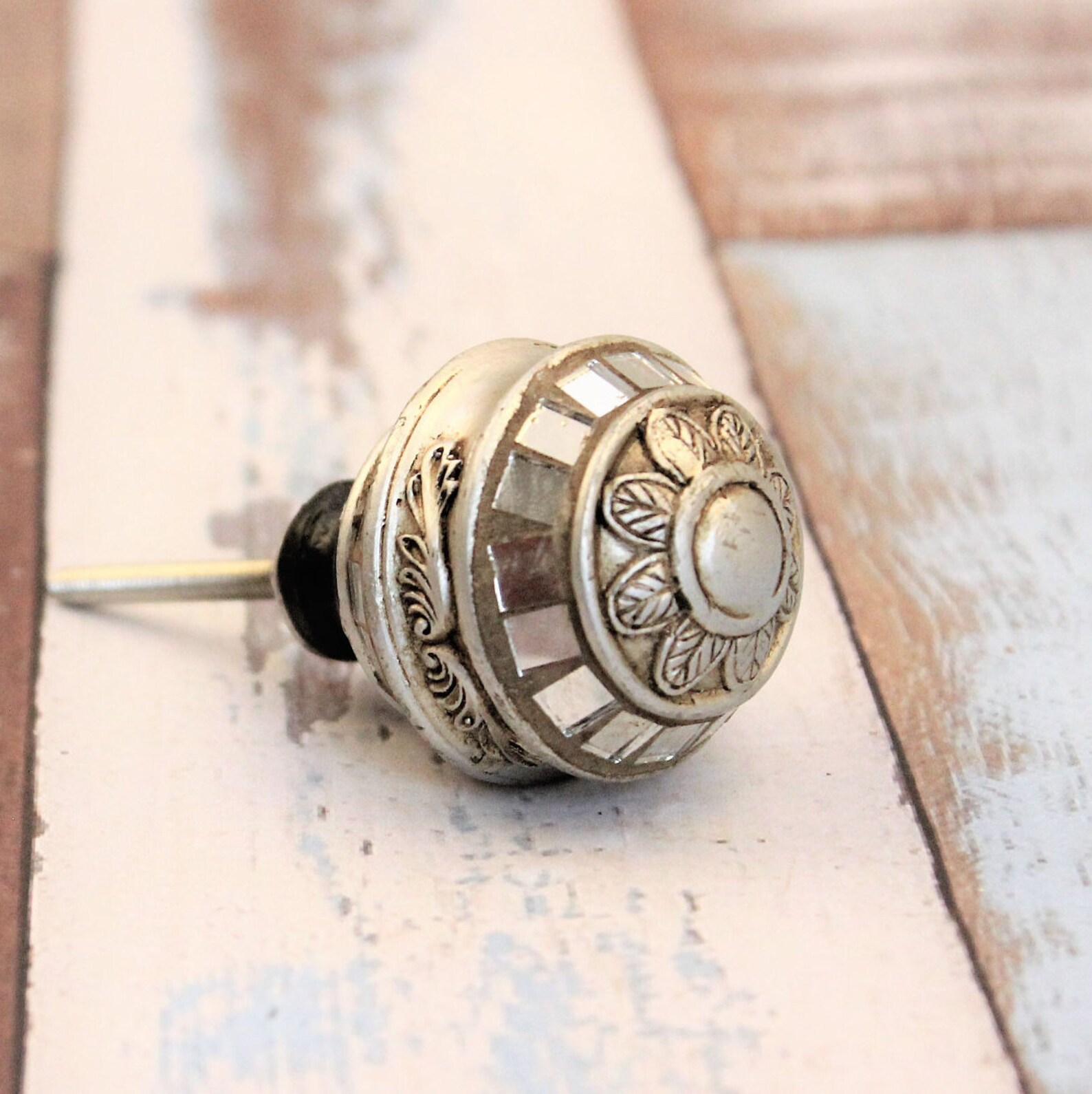 Knobs Antique Pewter Knob Drawer Pulls Silver Etsy