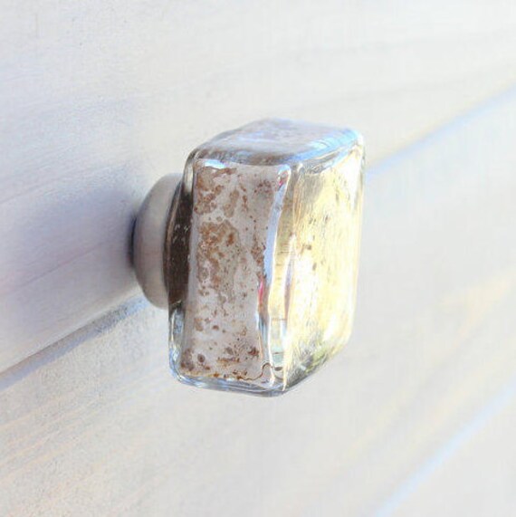 Mercury Glass Knob Silver Drawer Pull Shabby Chic Knob Etsy