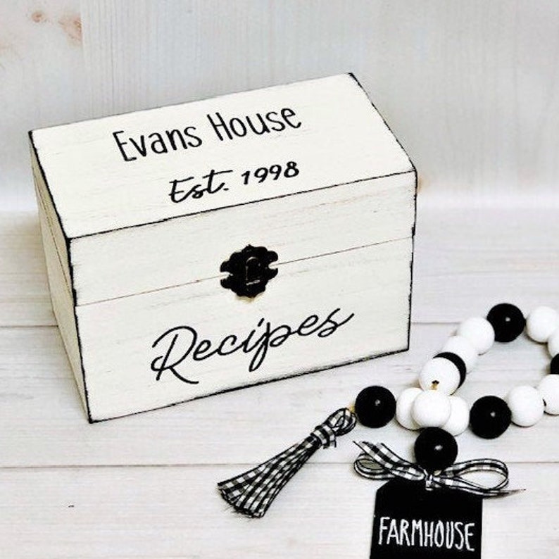 Rustic Recipe Boxes Recipe Storage Wood Recipe Box Etsy