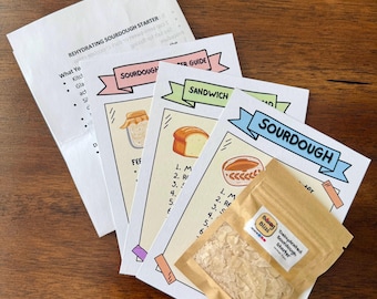 Kit de inicio para masa madre de San Francisco / Más de 200 años de antigüedad, receta y guía