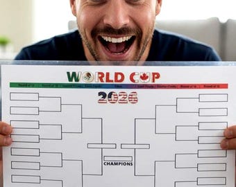 World Cup Bracket Printable Download Digital File Soccer Tournament Chart Tracker Fantasy League Watch Party Prediction Sheet Poster Size