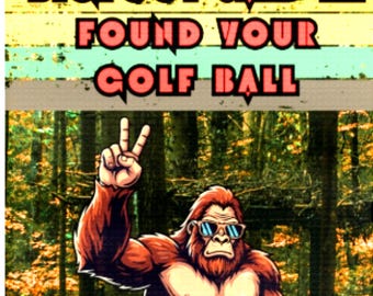 Toalla de golf con gancho para Sasquatch. Regalo divertido. Pie Grande encontró tu pelota. Accesorio de cocina divertido. Idea de regalo de cumpleaños para papá. Sasquatch gracioso.