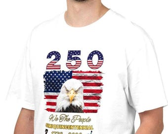 Camiseta con la bandera de "250 años de We the People" (1776-2026) / Aniversario de la Independencia de Estados Unidos, colores cómodos, doble cara