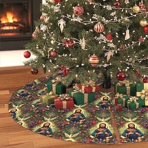 Jesus Christmas Tree Skirt , 4 Sizes, Extra Large Christmas Tree Skirt