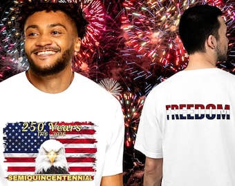 American Eagle Flag 250 Years Semiquincentennial T-Shirt, 2 Sided Comfort Colors