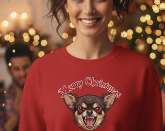 Merry Christmas Dog Sweatshirt, Unisex Crewneck, Funny Christmas Top