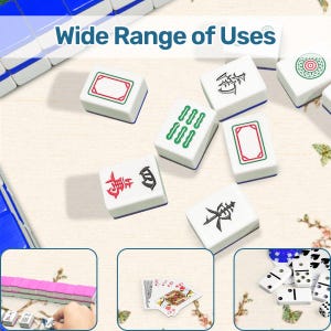 Mahjong Game Mat 20.9"x20.9" Protection Table Covering Gaming Quiet Tournament Accessory Travel Bag Portable Design Square Shape Nonslip image 7