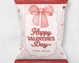 Valentine's Day Chip Bags | Valentines Day Chip Bag Template | Chip Bag Template Canva | Chip Bags Template