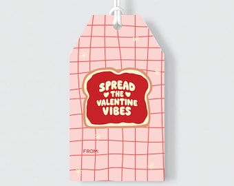 Printable Valentine's Day Gift Tags | Spread the Vibes (Digital Download)