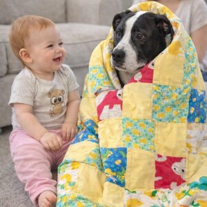 Grandma's Ultimate Handmade Patchwork Baby Quilt Animal Patterns (approx. 35"x35")