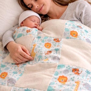 Hand crafted patchwork baby quilt