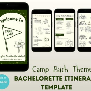 Camp Bach Bachelorette Itinerary Template (Digital Download)