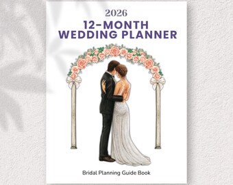Wedding Planner 70 Pages Printable PDF + Editable Canva Template, Wedding Checklist, 12 Month Timeline, Wedding Planning Binder