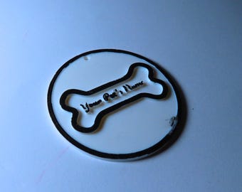 Llavero personalizado para mascota: etiqueta con nombre de hueso personalizada