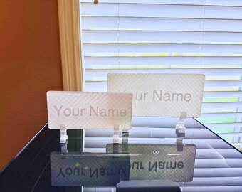 Placa con nombre impresa en 3D personalizada - Decoración personalizada para escritorio o estante
