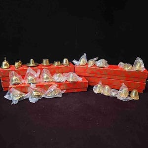 Vintage Brass Figural Hat Place Card Holders Set 23 Cowboy Derby Beret Top Hat