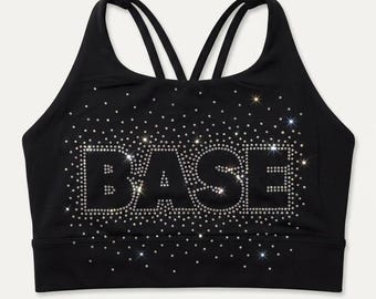 Sujetador deportivo Base Custom Cheer / Top brillante para entrenamiento de porristas / Colores personalizados / Ropa para pruebas de porristas