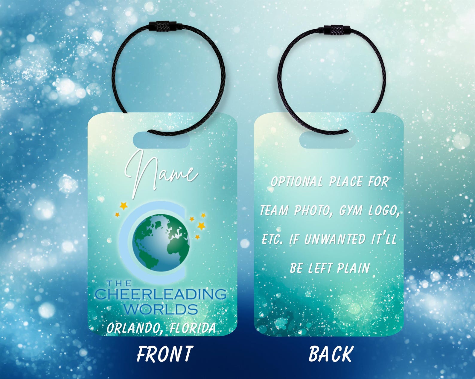 Cheer Backpack Tags Cheerleading Worlds Bag Tag | Custom Cheer Luggage Tags | Worlds Cheer ...