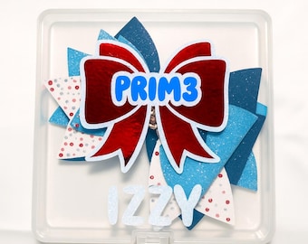 Caja de almacenamiento de lazos de animadora personalizada / Soporte para lazos de animadora All-Star