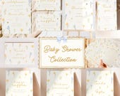 Wildflower Baby Shower Full Collection, Boho Floral Baby Shower Bundle, Wildflower Invite, Welcome Sign, Favor Tag (Editable Template) B06