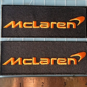 McLaren Racing Embroidered Patch Iron-On 4x1.5" Formula One  (Set of 2 Patches)