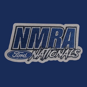 National Mustang Racers Association FORD Nationals Embroidered Patch Iron-On, 4x2" (Set of Two Patches)