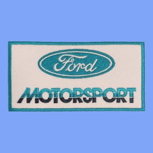 Ford Motorsport Embroidered Patch Iron-On, 4x2" (Set of Two Patches)