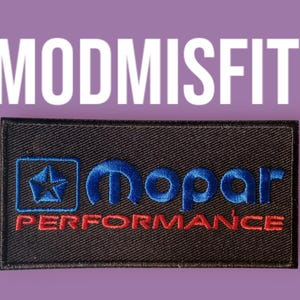 Mopar Performance Embroidered Patch Iron-On 4x2" Dodge Racing (Set of Two Patches)