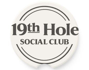 Posavasos para coche del 19th Hole Social Club / Portavasos de esteatita