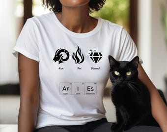 Aries Zodiac Icons Tee | Aries Elements Symbols Shirt