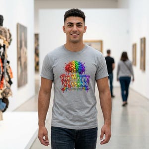 Rainbow Brain Drip The Witty Handle T-shirt | Psykedelisk konst-T-shirt