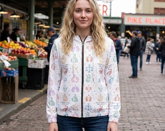 Sternzeichen Konstellation Muster Hoodie | Kapuzenpullover mit durchgehendem Reißverschluss