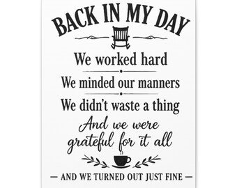 Lienzo tipográfico "En mis tiempos" / Lienzo estirado mate