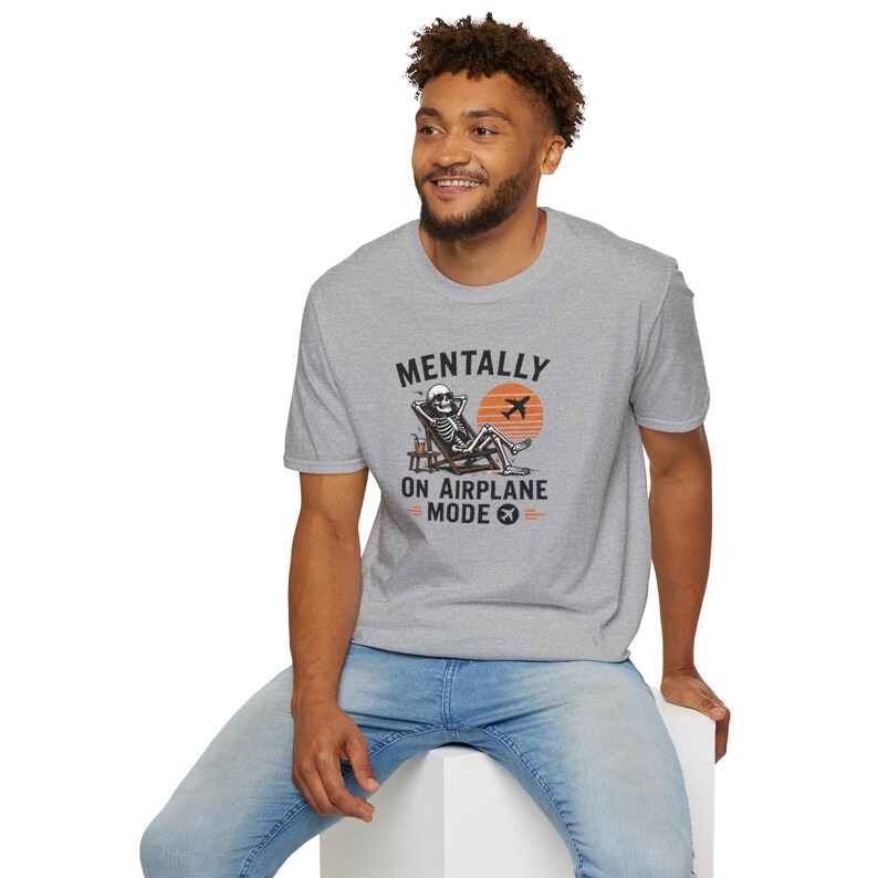 Psychisch im Flugzeug-Modus T-Shirt | Vintage Flugzeug Lounge Design Bild 3
