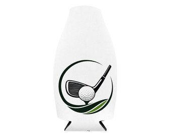 Funda térmica con cremallera para botellas con forma de palo y pelota de golf / Funda de neopreno para bebidas