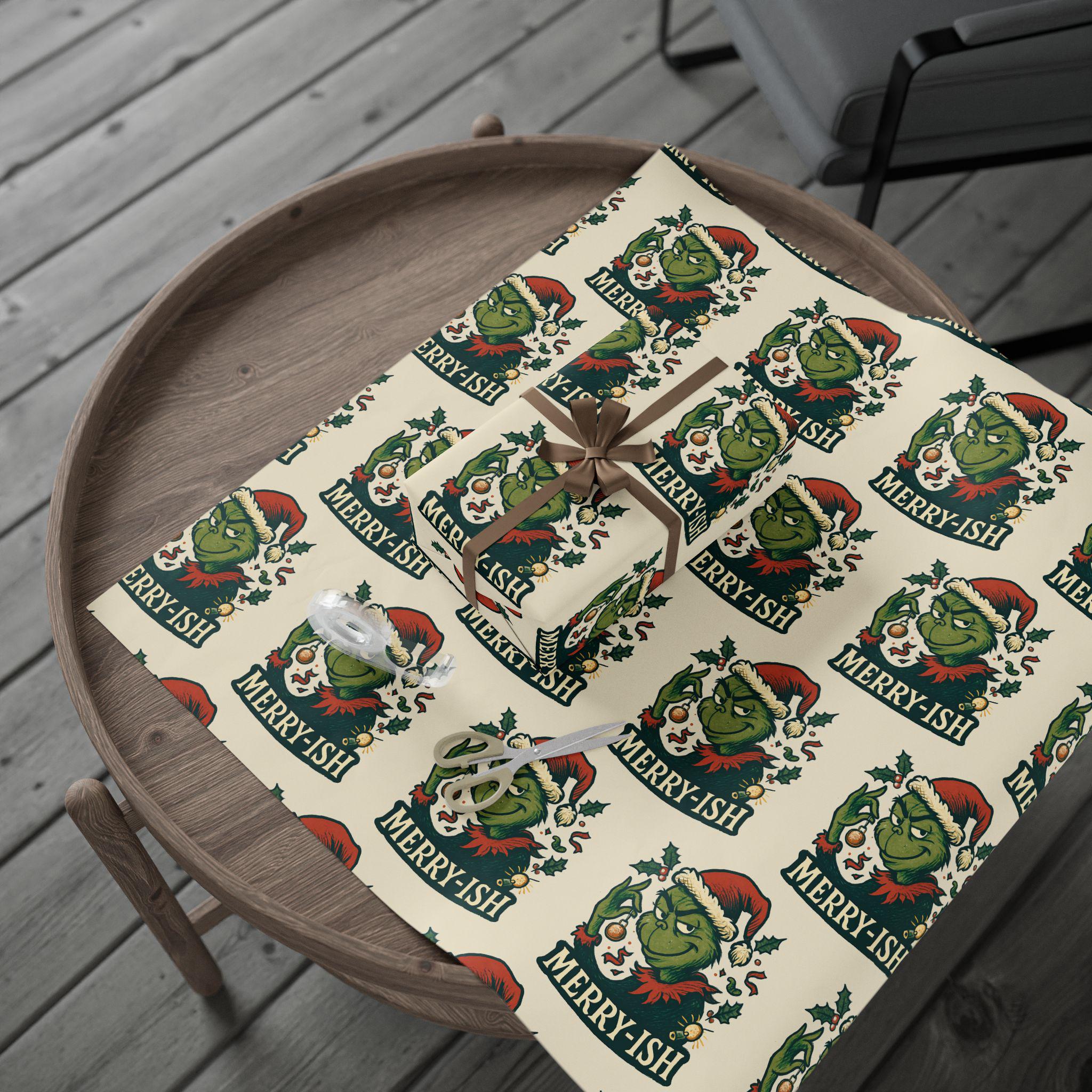 Personalised Grinch Christmas Wrapping Paper Rolls - 61cm - View #3