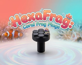 Tapones para fragmentos de coral HexaFrag, soportes de PETG tipo panal, vástago de 3/8 pulg.